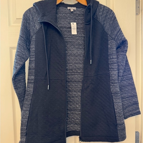 Chic Black and Gray Zip-Up Hoodie - Picture 6 of 6